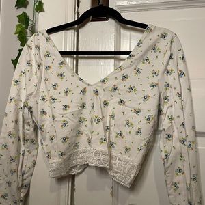 Floral UO Urban Outfitters Laced Top